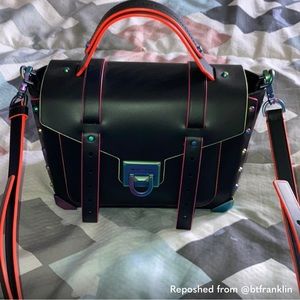 LAST CHANCE Michael Kors Manhattan Medium Contrast-Trim Leather Satchel